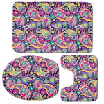 Bohemian Paisley Pattern Print 3 Piece Bath Mat Set
