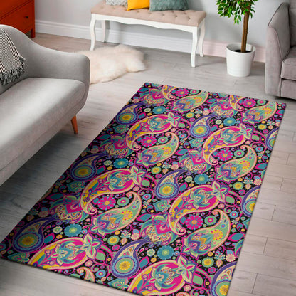 Bohemian Paisley Pattern Print Area Rug