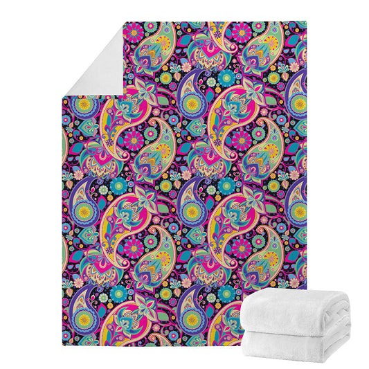 Bohemian Paisley Pattern Print Blanket