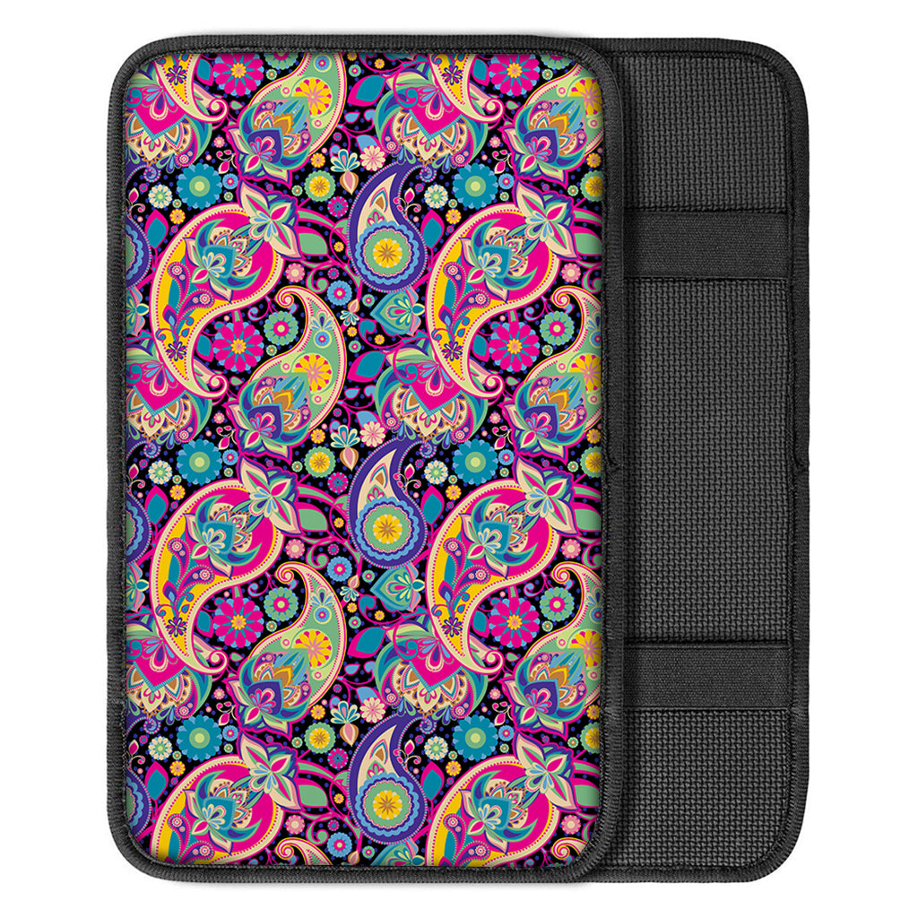 Bohemian Paisley Pattern Print Car Center Console Cover