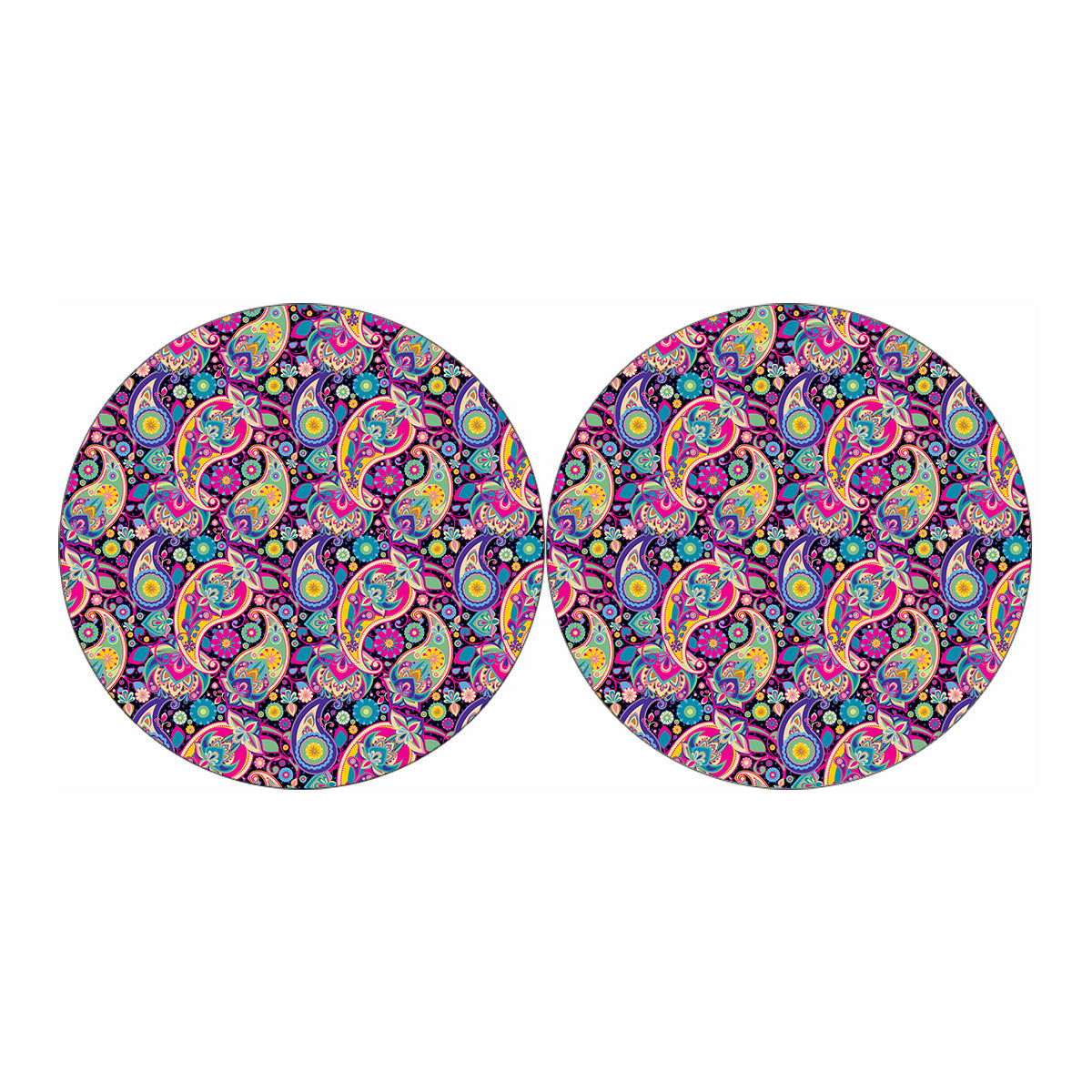 Bohemian Paisley Pattern Print Car Coasters
