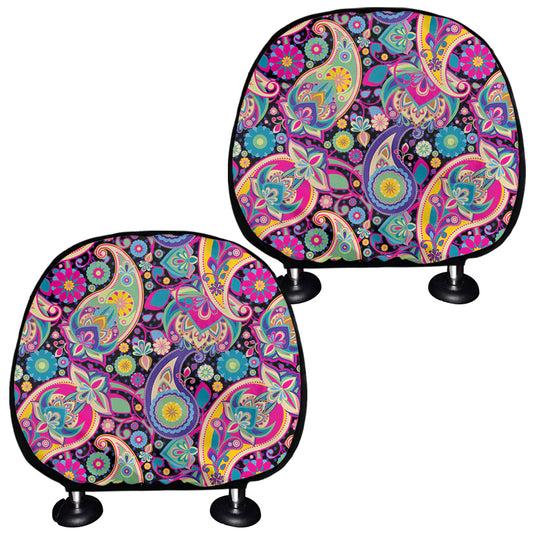 Bohemian Paisley Pattern Print Car Headrest Covers