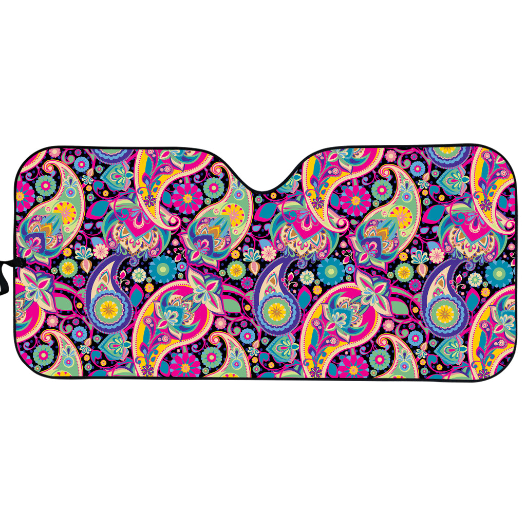 Bohemian Paisley Pattern Print Car Sun Shade