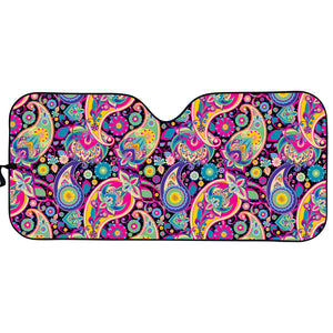 Bohemian Paisley Pattern Print Car Sun Shade