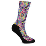 Bohemian Paisley Pattern Print Crew Socks