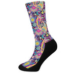 Bohemian Paisley Pattern Print Crew Socks