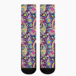 Bohemian Paisley Pattern Print Crew Socks