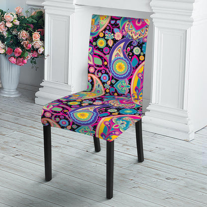Bohemian Paisley Pattern Print Dining Chair Slipcover