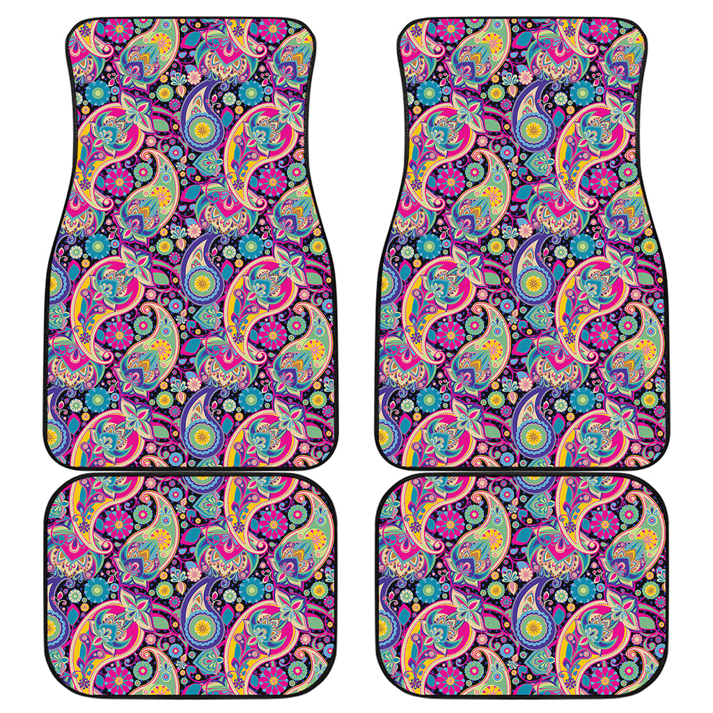 Bohemian Paisley Pattern Print Front and Back Car Floor Mats