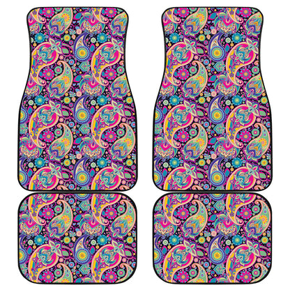 Bohemian Paisley Pattern Print Front and Back Car Floor Mats