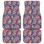 Bohemian Paisley Pattern Print Front and Back Car Floor Mats