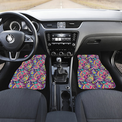 Bohemian Paisley Pattern Print Front and Back Car Floor Mats