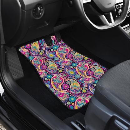 Bohemian Paisley Pattern Print Front and Back Car Floor Mats