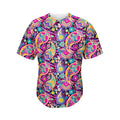 Bohemian Paisley Pattern Print Men's Baseball Jersey