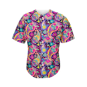 Bohemian Paisley Pattern Print Men's Baseball Jersey