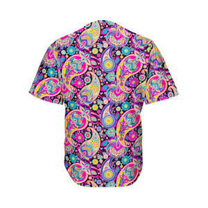 Bohemian Paisley Pattern Print Men's Baseball Jersey