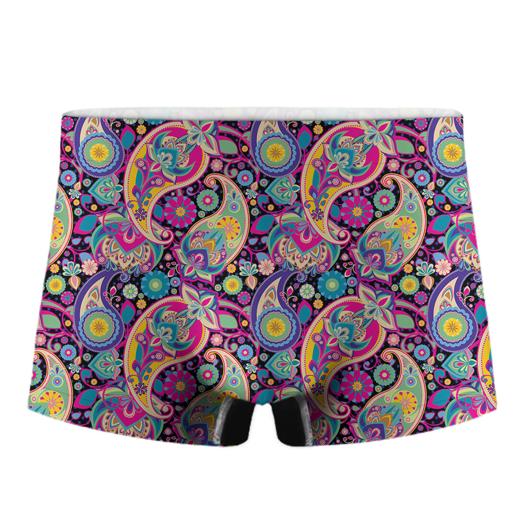 Bohemian Paisley Pattern Print Men's Boxer Briefs