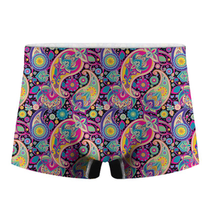 Bohemian Paisley Pattern Print Men's Boxer Briefs