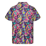 Bohemian Paisley Pattern Print Men's Short Sleeve Shirt