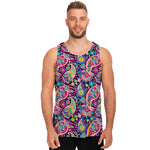Bohemian Paisley Pattern Print Men's Tank Top