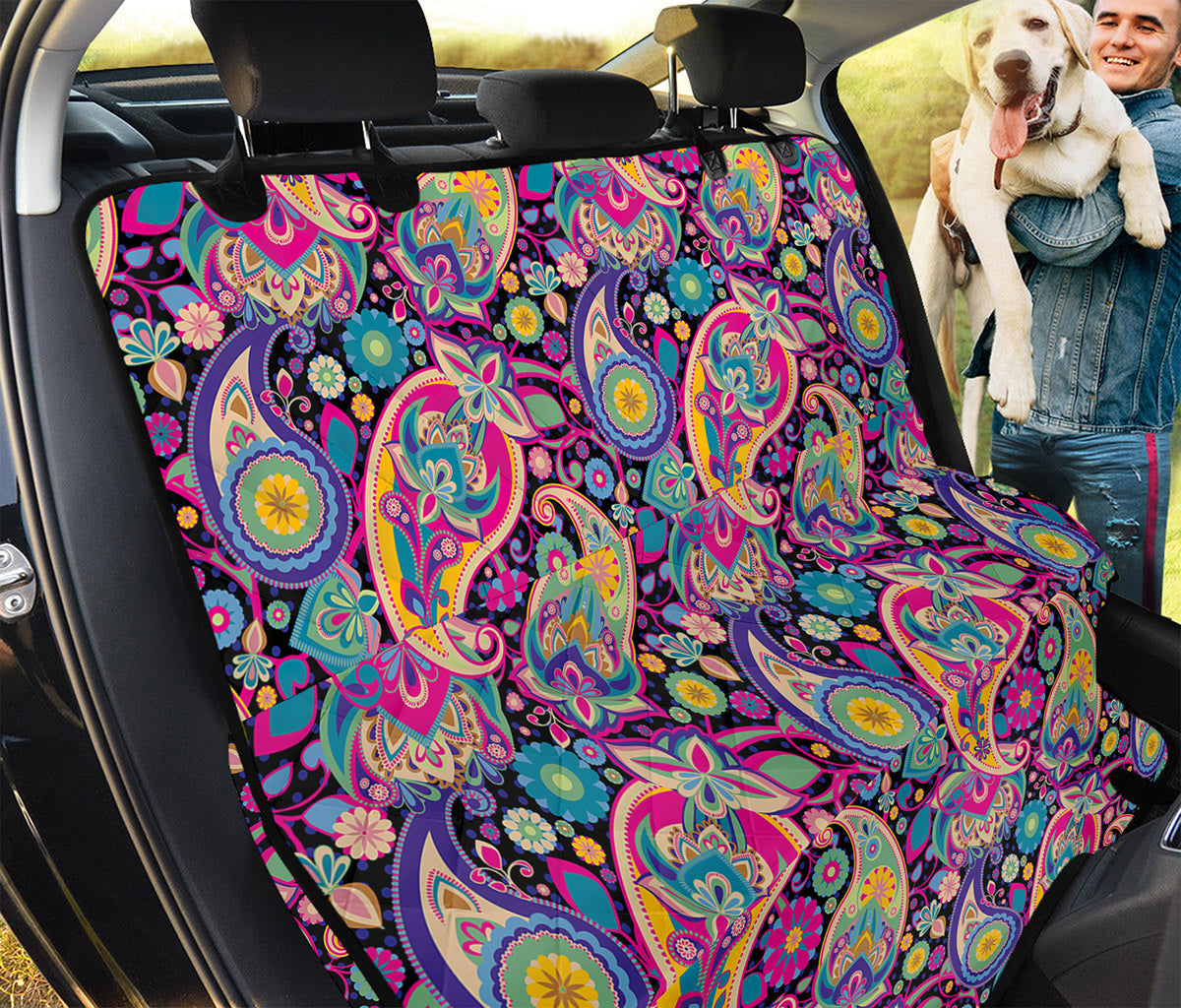 Bohemian Paisley Pattern Print Pet Car Back Seat Cover