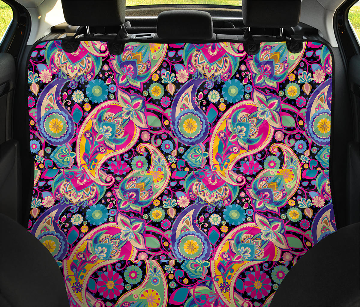 Bohemian Paisley Pattern Print Pet Car Back Seat Cover