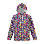 Bohemian Paisley Pattern Print Pullover Hoodie