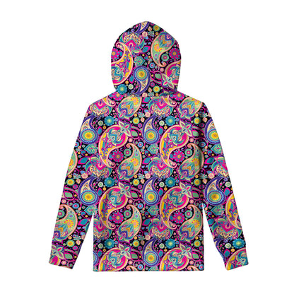 Bohemian Paisley Pattern Print Pullover Hoodie