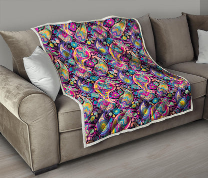 Bohemian Paisley Pattern Print Quilt