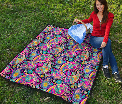Bohemian Paisley Pattern Print Quilt
