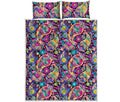 Bohemian Paisley Pattern Print Quilt Bed Set