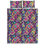 Bohemian Paisley Pattern Print Quilt Bed Set