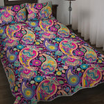 Bohemian Paisley Pattern Print Quilt Bed Set