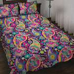 Bohemian Paisley Pattern Print Quilt Bed Set