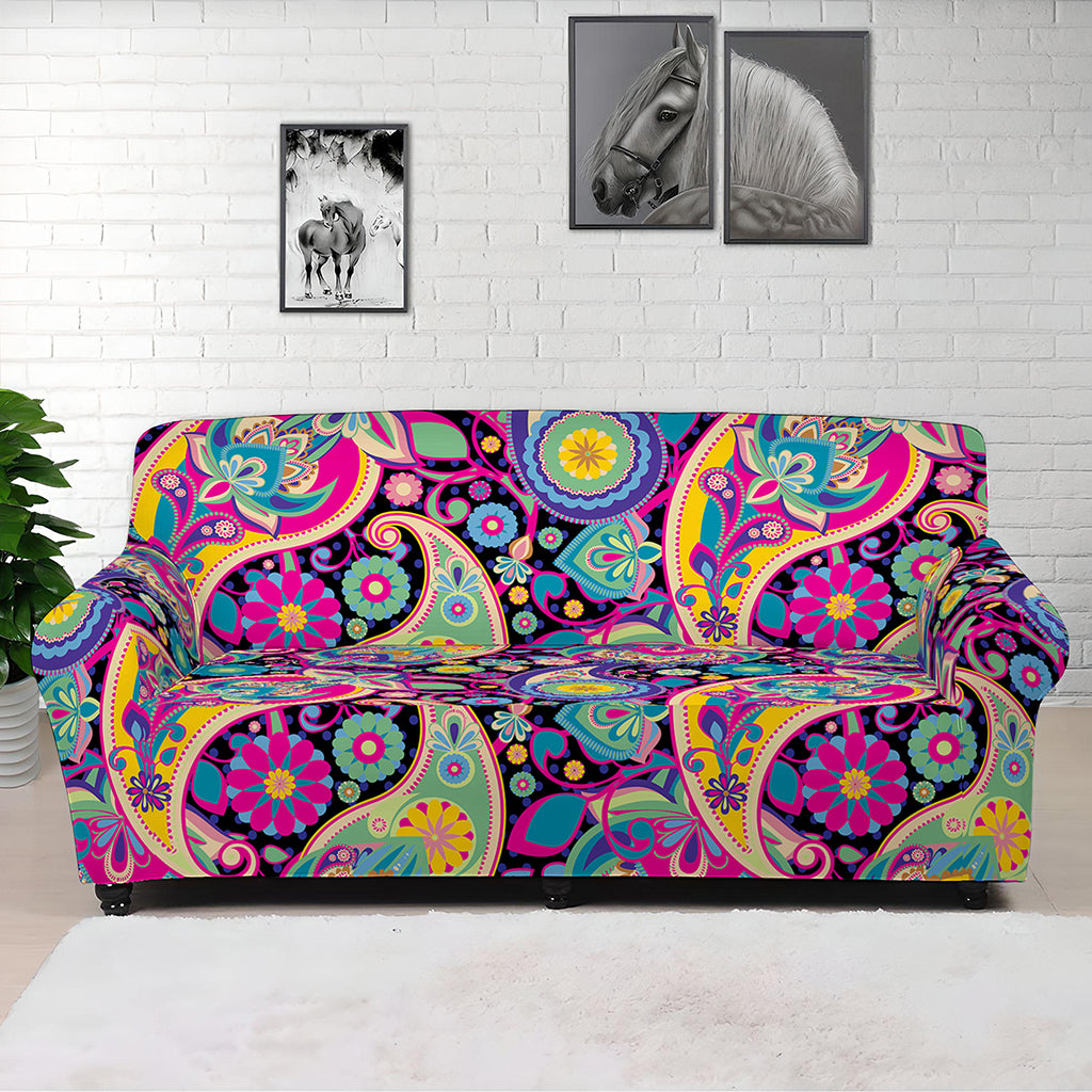 Bohemian Paisley Pattern Print Sofa Cover