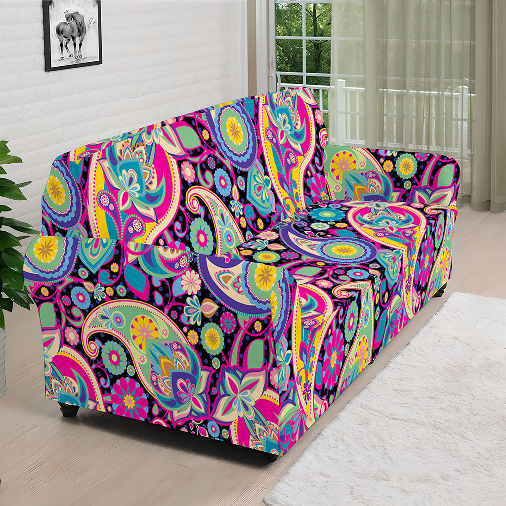 Bohemian Paisley Pattern Print Sofa Cover