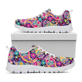 Bohemian Paisley Pattern Print White Running Shoes