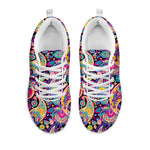 Bohemian Paisley Pattern Print White Sneakers