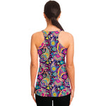 Bohemian Paisley Pattern Print Women's Racerback Tank Top
