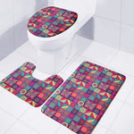 Bohemian Patchwork Pattern Print 3 Piece Bath Mat Set
