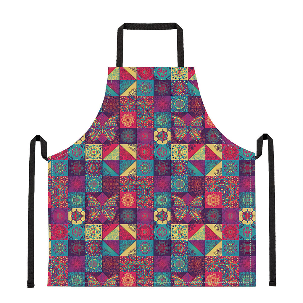 Bohemian Patchwork Pattern Print Apron