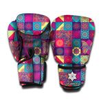 Bohemian Patchwork Pattern Print Boxing Gloves