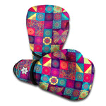 Bohemian Patchwork Pattern Print Boxing Gloves