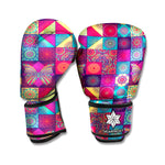 Bohemian Patchwork Pattern Print Boxing Gloves