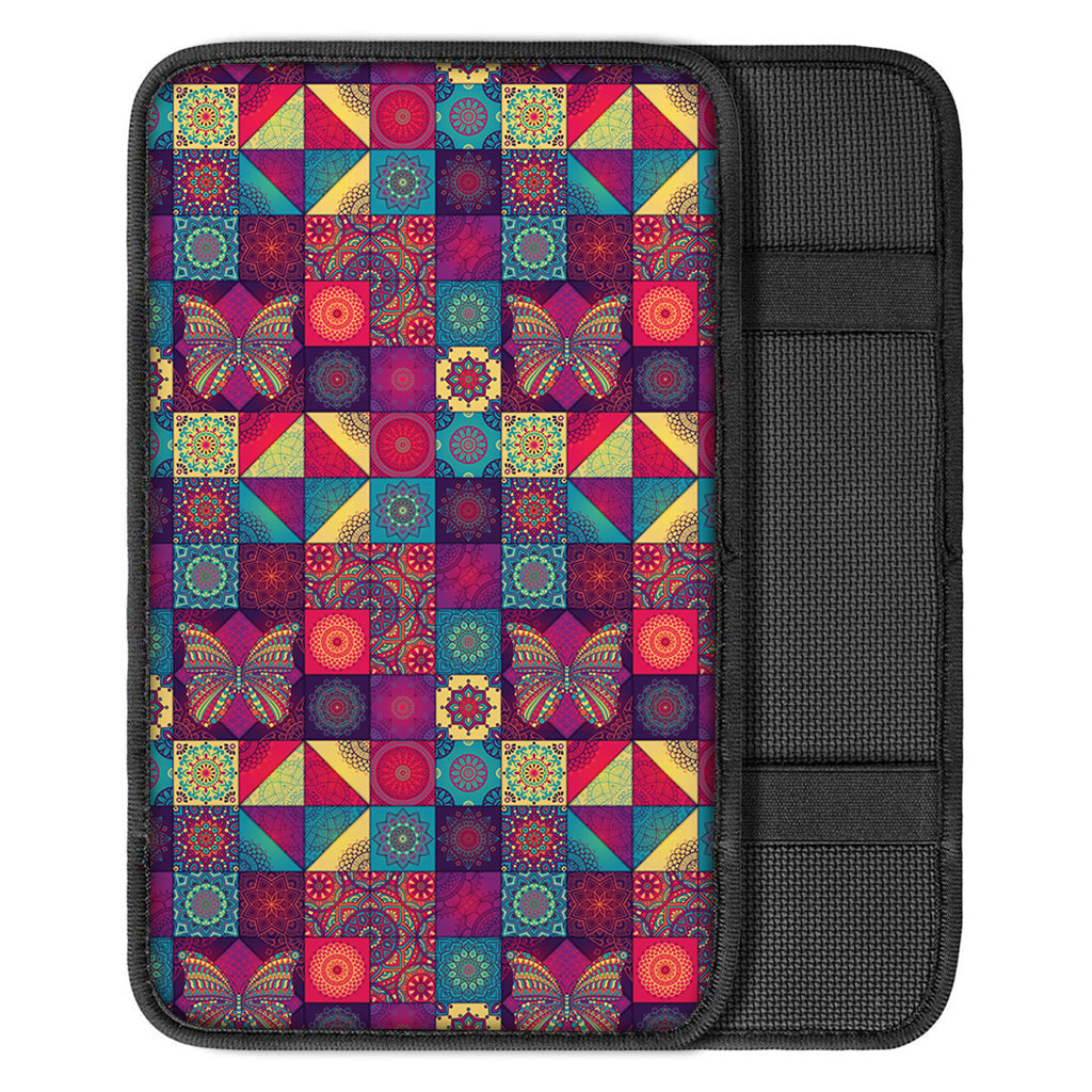 Bohemian Patchwork Pattern Print Car Center Console Cover