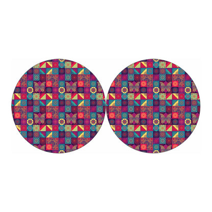 Bohemian Patchwork Pattern Print Car Coasters