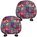 Bohemian Patchwork Pattern Print Car Headrest Covers
