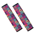 Bohemian Patchwork Pattern Print Car Seat Belt Covers