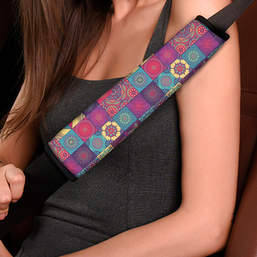Bohemian Patchwork Pattern Print Car Seat Belt Covers