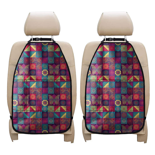 Bohemian Patchwork Pattern Print Car Seat Organizers